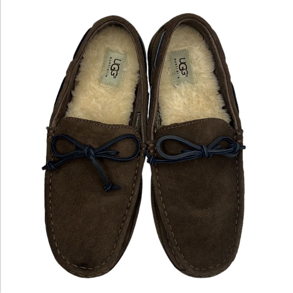 Authentic UGG Australia Chester Slip On Loafers Slippers Men's Size 10 EEE Brown - Picture 1 of 10